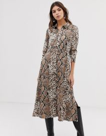 Y A S snake print midi shirt dress at asos com at Asos